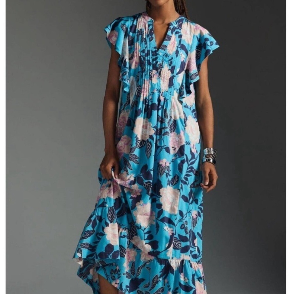 Maeve - (Anthropologie) Cassandra Maxi Dress - Botanical Print